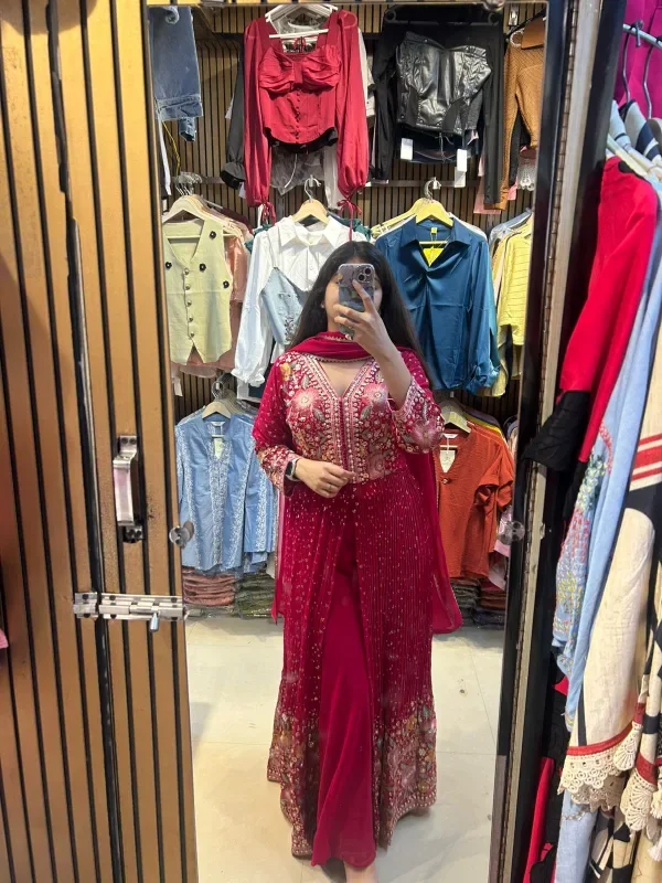 A Glimpse of a Beautifully Embellished Pink Outfit - Image 2